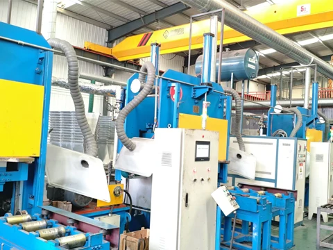 Production equipment neatly arranged inside the factory