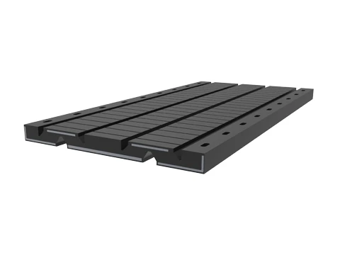 A wider angled rubber bridge expansion joint
