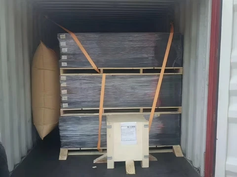 Packaged expansion joint products are being loaded.